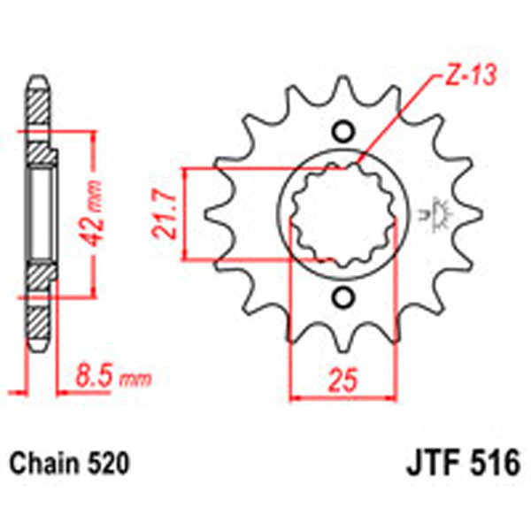 JT JT Gear Box Sprockets G/B 516-15T KAW